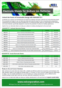 NEI Na-ion Electrodes Brochure